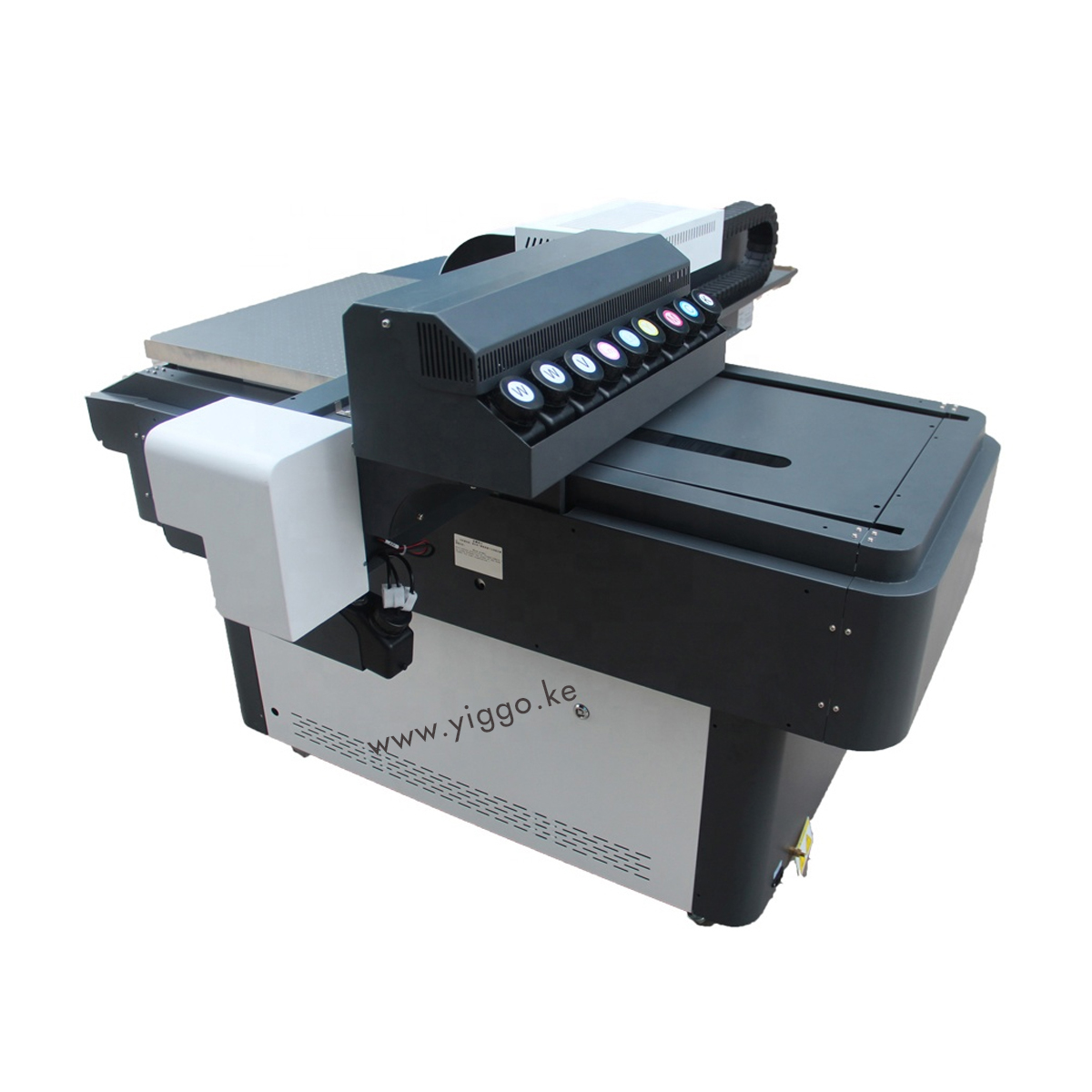 90x60cm UV Flatbed Printer with 3pcs Epson Tx800 Printheads and a Rotary Unit 3