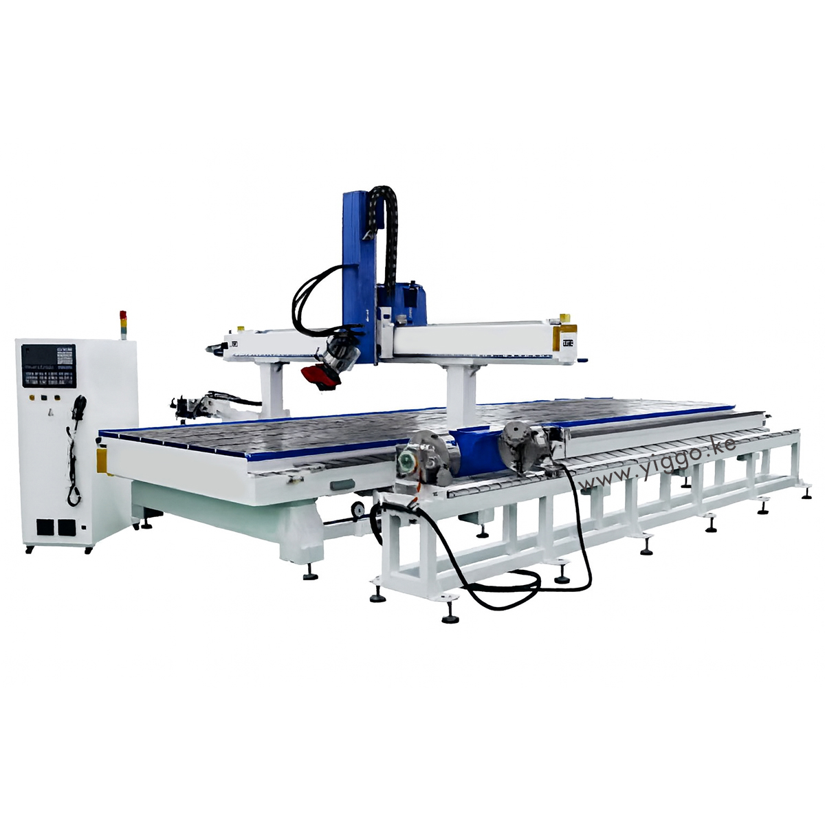 Full Sheet 250x130cm 9000W 4 Axis CNC Router and Engraving Machine With a Dust Collecter - Image 1